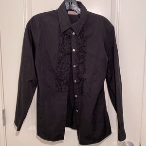 Valerie Separates Tuxedo Shirt, black, size small.